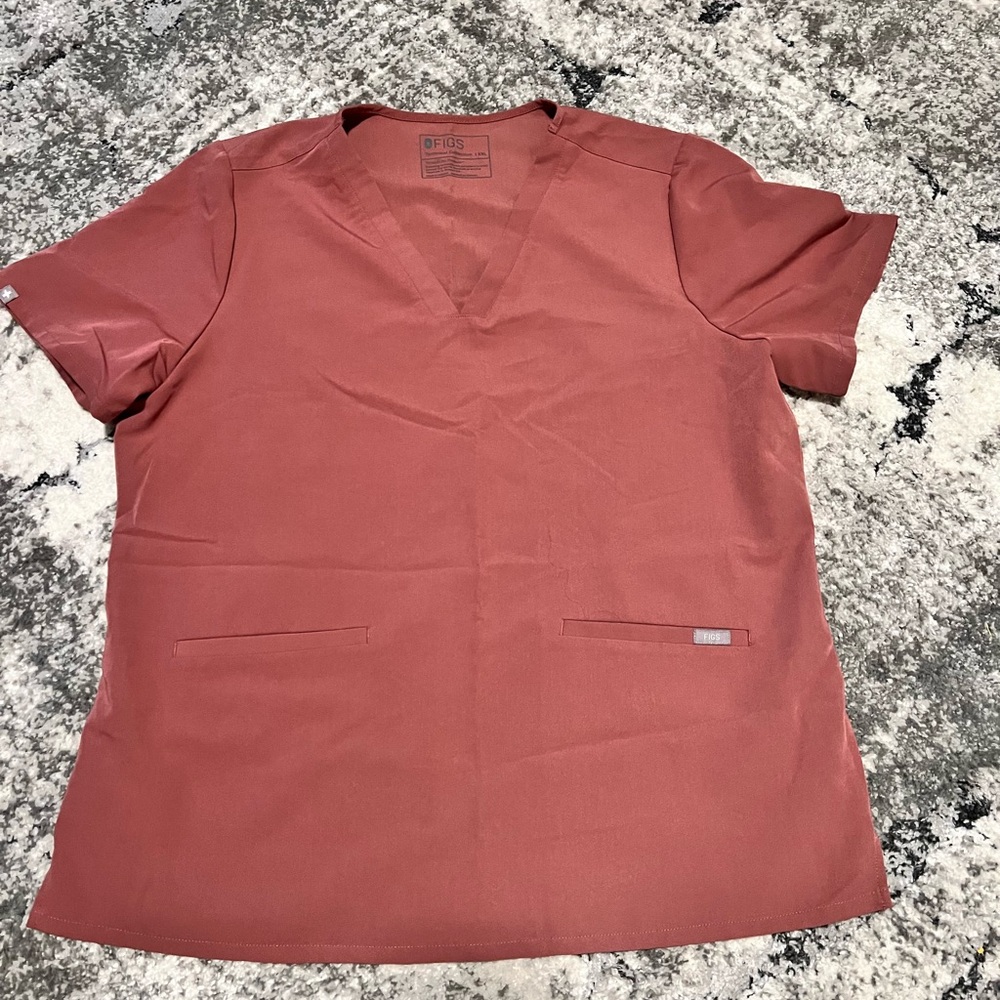 Figs V neck Casma Top Mauve